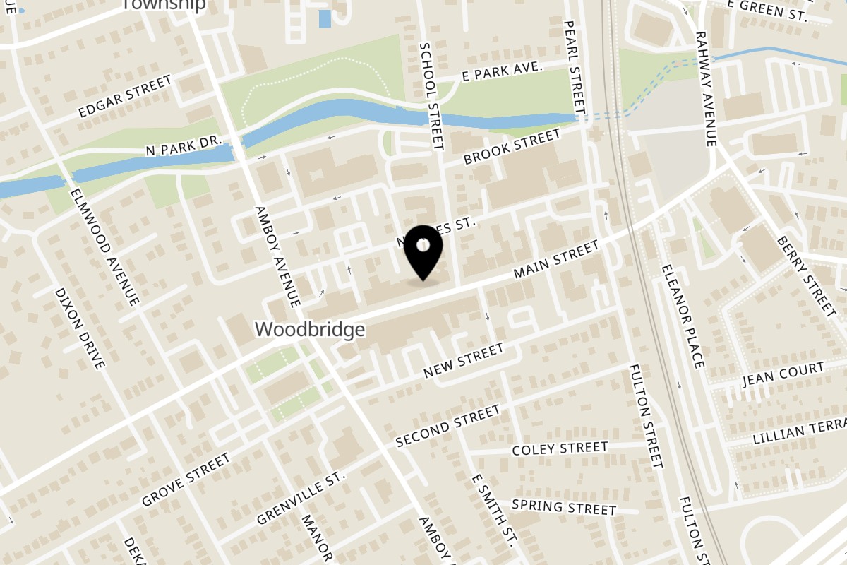 Map showing the location of Siwa Thai Restaurant on 96 Main St B in Woodbridge